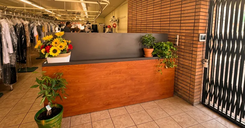 The front counter with sunflowers